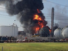 The plant on fire after it reportedly exploded Thursday in the town of Geismar, La. The plant on fire after it reportedly exploded Thursday in the town of Geismar, La.