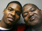 Adrian Hawkins (left) with his foster father, Horace Atwater Jr., at a visit to StoryCorps in Atlanta. Horace took in Adrian when he was 14 years old. Adrian Hawkins (left) with his foster father, Horace Atwater Jr., at a visit to StoryCorps in Atlanta. Horace took in Adrian when he was 14 years old.
