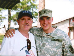 Robert Stokely and his son, Michael, who died on deployment in Iraq in 2005.