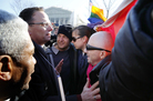 Anti-gay marriage protesters (left) try to persuade same-sex marriage supporters to get out of the way of their march in front of the Supreme Court. Anti-gay marriage protesters (left) try to persuade same-sex marriage supporters to get out of the way of their march in front of the Supreme Court.