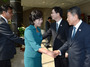 The North and South Korean delegations meet at the border village of Panmunjom last week. The talks quickly fell apart.