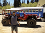 Jeff Rosenthal, co-founder of Summit, in front of Powzilla, an open-top Suburban turned rock crawler.