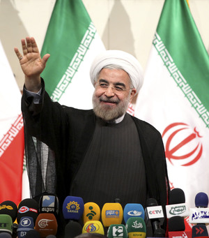 Iran's newly elected president Hasan Rowhani gave a news conference in the capital Tehran on Monday. He said he would pursue the path of 'moderation.' Iran's newly elected president Hasan Rowhani gave a news conference in the capital Tehran on Monday. He said he would pursue the path of 'moderation.'