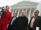 Mexican American Legal Defense and Education Fund Director of Litigation Nina Perales (from left), MALDEF lawyer Luis Figueroa, Georgetown University law professor Jon Greenbaum and San Carlos Apache Tribal Chairman Terry Rambler talk with reporters outside the U.S. Supreme Court after attending oral arguments in Arizona v. Inter Tribal Council et al. in March. Mexican American Legal Defense and Education Fund Director of Litigation Nina Perales (from left), MALDEF lawyer Luis Figueroa, Georgetown University law professor Jon Greenbaum and San Carlos Apache Tribal Chairman Terry Rambler talk with reporters outside the U.S. Supreme Court after attending oral arguments in Arizona v. Inter Tribal Council et al. in March.