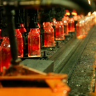 New Snapple bottles right off the line in Salem, NJ.