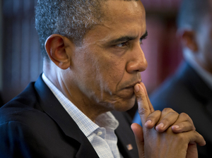 President Obama listens to French President Francois Hollande during the G-8 summit at the Lough Erne golf resort in Enniskillen, Northern Ireland, on Tuesday. President Obama listens to French President Francois Hollande during the G-8 summit at the Lough Erne golf resort in Enniskillen, Northern Ireland, on Tuesday.