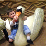 Dylan Murphy, 3, plays with a swan at the Please Touch Museum in Philadelphia. It was his first trip to a museum that didn't overwhelm him.