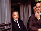Teamsters Union leader Jimmy Hoffa (left) is pictured in Chattanooga, Tenn., on Aug. 21, 1969. Teamsters Union leader Jimmy Hoffa (left) is pictured in Chattanooga, Tenn., on Aug. 21, 1969.