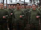 Women in the U.S. military will be integrated into front-line combat units by 2016, the Pentagon says. Here, female Marine recruits stand in formation during pugil stick training in boot camp earlier this year at Parris Island, S.C. Women in the U.S. military will be integrated into front-line combat units by 2016, the Pentagon says. Here, female Marine recruits stand in formation during pugil stick training in boot camp earlier this year at Parris Island, S.C.