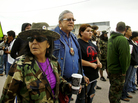 Oglala Lakota activist Debra White Plume (left), tribal president Bryan Brewer (center) and other protesters create a blockade to prevent trucks from delivering beer to a liquor store in Whiteclay, Neb. The town, which borders the Pine Ridge Reservation, has been the site of recurring protests over alcohol. Oglala Lakota activist Debra White Plume (left), tribal president Bryan Brewer (center) and other protesters create a blockade to prevent trucks from delivering beer to a liquor store in Whiteclay, Neb. The town, which borders the Pine Ridge Reservation, has been the site of recurring protests over alcohol.