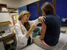 A 13-year-old girl gets an HPV vaccination from Judith Schaechter, a pediatrician at the University of Miami, in 2011. A 13-year-old girl gets an HPV vaccination from Judith Schaechter, a pediatrician at the University of Miami, in 2011.