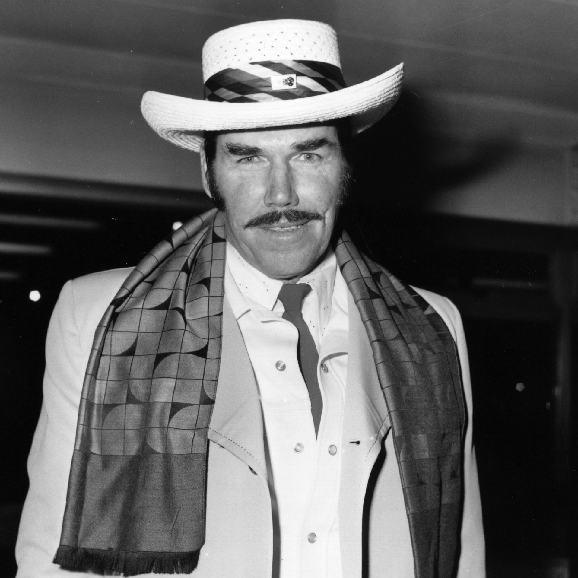 Slim Whitman arriving at Heathrow Airport in 1976.