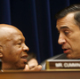 House Oversight and Government Reform Committee Chairman Darrell Issa (right) speaks with the committee's ranking Democrat, Elijah Cummings, earlier this month, during a hearing on IRS conference spending.