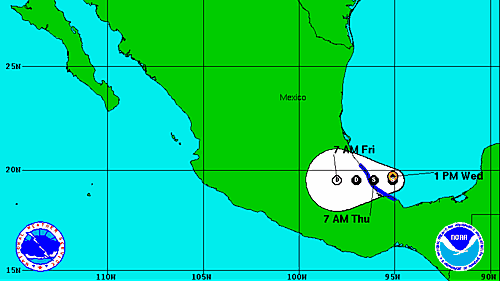 Tropical Storm Barry, the second named storm of the 2013 hurricane season, is expected to hit Mexico's southeastern coast.