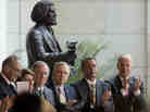 Vice President Biden joined congressional leaders at the Capitol Hill dedication ceremony for a statue of abolitionist Frederick Douglass.