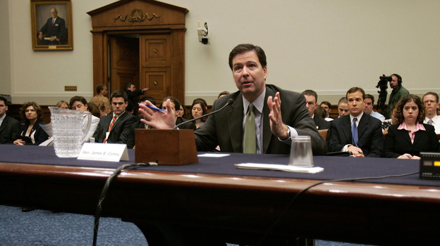 Jim Comey, then deputy attorney general, testifies during a House Judiciary Committee hearing in 2005.
