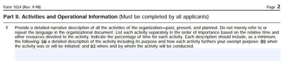 Application for Recognition of Exemption Under Section 501(a) Application for Recognition of Exemption Under Section 501(a)