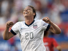 Abby Wambach of the United States reacts during her match against South Korea Thursday at Red Bull Stadium in Harrison, N.J. Abby Wambach of the United States reacts during her match against South Korea Thursday at Red Bull Stadium in Harrison, N.J.