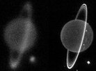 Before And After: These near-infrared images of Uranus show the planet as seen without adaptive optics (left) and with the technology turned on (right). Before And After: These near-infrared images of Uranus show the planet as seen without adaptive optics (left) and with the technology turned on (right).