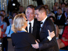 In Montpellier, France, Vincent Autin (center) and Bruno Boileau, with Mayor Helene Mandroux, are married in a civil ceremony on May 29. They were the first same-sex couple to marry in France after the government voted to legalize gay marriage. In Montpellier, France, Vincent Autin (center) and Bruno Boileau, with Mayor Helene Mandroux, are married in a civil ceremony on May 29. They were the first same-sex couple to marry in France after the government voted to legalize gay marriage.