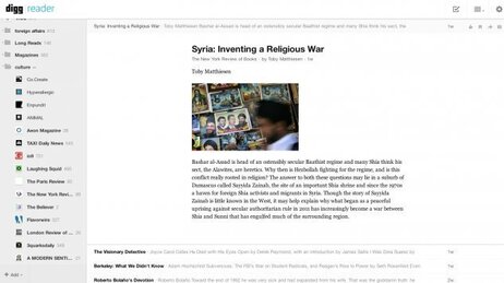 A screen shot of the new Digg reader. A screen shot of the new Digg reader.