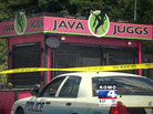 A screen grab shows a police car outside of a Java Juggs A screen grab shows a police car outside of a Java Juggs