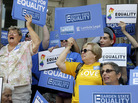 Advocates for gay marriage in gather outside the New Jersey Statehouse on Thursday. Advocates for gay marriage in gather outside the New Jersey Statehouse on Thursday.