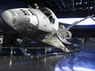 The space shuttle Atlantis, with its cargo arm extended, goes on display today the Kennedy Space Center Visitor Complex in Cape Canaveral, Fla. The space shuttle Atlantis, with its cargo arm extended, goes on display today the Kennedy Space Center Visitor Complex in Cape Canaveral, Fla.