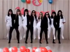 A screenshot from "Black and White Tights Dance (with 'Tanz' lyrics)" on YouTube. A screenshot from "Black and White Tights Dance (with 'Tanz' lyrics)" on YouTube.