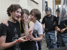 Riot police guard gay rights activists who were beaten by anti-gay protesters during an authorized gay rights rally in St. Petersburg, Russia, on Saturday. While a march there was allowed to go ahead, gay rights activists in Moscow turned to the Web on Sunday to celebrate gay pride. Riot police guard gay rights activists who were beaten by anti-gay protesters during an authorized gay rights rally in St. Petersburg, Russia, on Saturday. While a march there was allowed to go ahead, gay rights activists in Moscow turned to the Web on Sunday to celebrate gay pride.