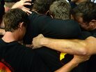 Holding on to each other: Firefighters hug during a memorial service Monday in Prescott, Ariz. They were honoring 19 others who died Sunday. Holding on to each other: Firefighters hug during a memorial service Monday in Prescott, Ariz. They were honoring 19 others who died Sunday.