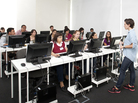 New employees train for call center work at Teleperformance Portugal, an outsourcing company in Lisbon. The outsourcing industry is adding thousands of jobs while other Portuguese industries shed them. New employees train for call center work at Teleperformance Portugal, an outsourcing company in Lisbon. The outsourcing industry is adding thousands of jobs while other Portuguese industries shed them.