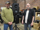 Fulcrum Acoustic engineer Rich Frembes (left) and founder Dave Gunness pose in their workshop. The company produces more than 2,000 speakers a year, often testing and tweaking the units obsessively to meet each client's specific needs. Fulcrum Acoustic engineer Rich Frembes (left) and founder Dave Gunness pose in their workshop. The company produces more than 2,000 speakers a year, often testing and tweaking the units obsessively to meet each client's specific needs.