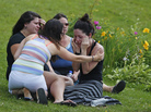 Comforting each other: A group of young women in Lac-Mégantic, Quebec, on Sunday. People there are waiting to hear the fate of 40 people still missing after Saturday's train derailment and the massive explosions that followed. Comforting each other: A group of young women in Lac-Mégantic, Quebec, on Sunday. People there are waiting to hear the fate of 40 people still missing after Saturday's train derailment and the massive explosions that followed.