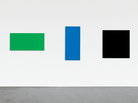 In this 2007 Ellsworth Kelly piece, four separate oil-painted canvases combine to form a single work, Green Blue Black Red. In this 2007 Ellsworth Kelly piece, four separate oil-painted canvases combine to form a single work, Green Blue Black Red.