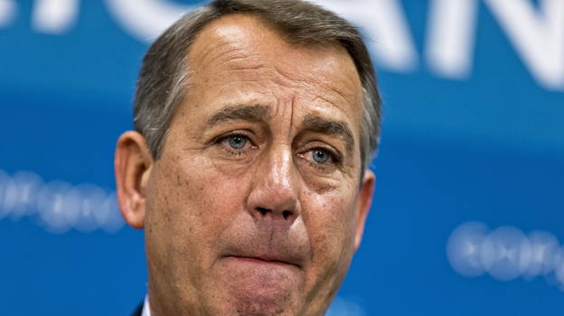 House Speaker John Boehner of Ohio meets with reporters on Capitol Hill on Tuesday. (AP)