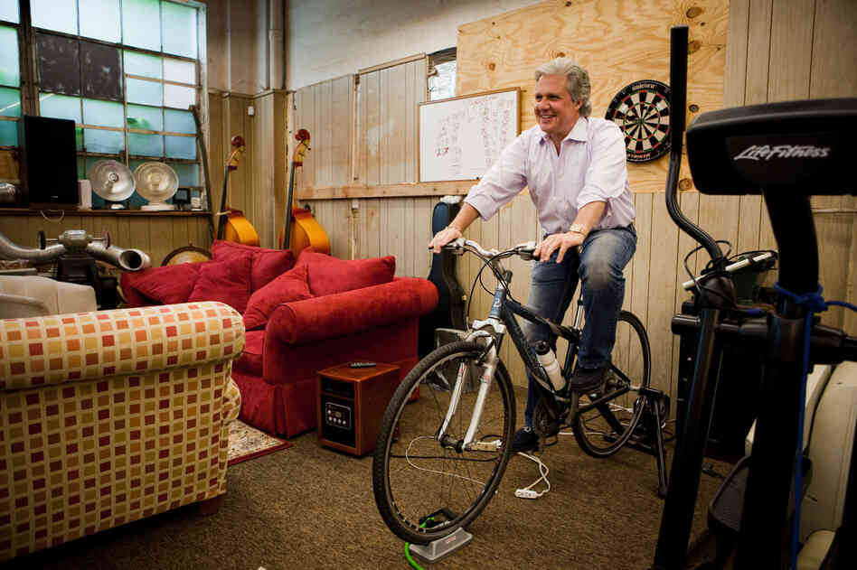 Michael Pagliaro pedals on a stationary bike in the warehouse of his business in Dobbs Ferry, N.Y. Working out is fun again now that his hip doesn't hurt. Michael Pagliaro pedals on a stationary bike in the warehouse of his business in Dobbs Ferry, N.Y. Working out is fun again now that his hip doesn't hurt.