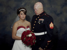 Marine Sgt. Ty Ziegel, wounded in Iraq, pictured with Renee Kline, on their wedding day, Metamora, Il. Marine Sgt. Ty Ziegel, wounded in Iraq, pictured with Renee Kline, on their wedding day, Metamora, Il.