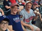 Greg Van Niel, a season-ticket holder who wasn't sitting in his usual seat, grabbed four foul balls Sunday during the Indians' 6-4 win over the Kansas City Royals. He reportedly kept the first three balls and flipped the fourth to nearby fans. Greg Van Niel, a season-ticket holder who wasn't sitting in his usual seat, grabbed four foul balls Sunday during the Indians' 6-4 win over the Kansas City Royals. He reportedly kept the first three balls and flipped the fourth to nearby fans.
