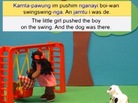 A screen image from a video that professor Carmel O'Shannessy has created. In it, a girl tells a story in "Light Warlpiri," the language O'Shannessy reports she discovered in Australia. A screen image from a video that professor Carmel O'Shannessy has created. In it, a girl tells a story in "Light Warlpiri," the language O'Shannessy reports she discovered in Australia.