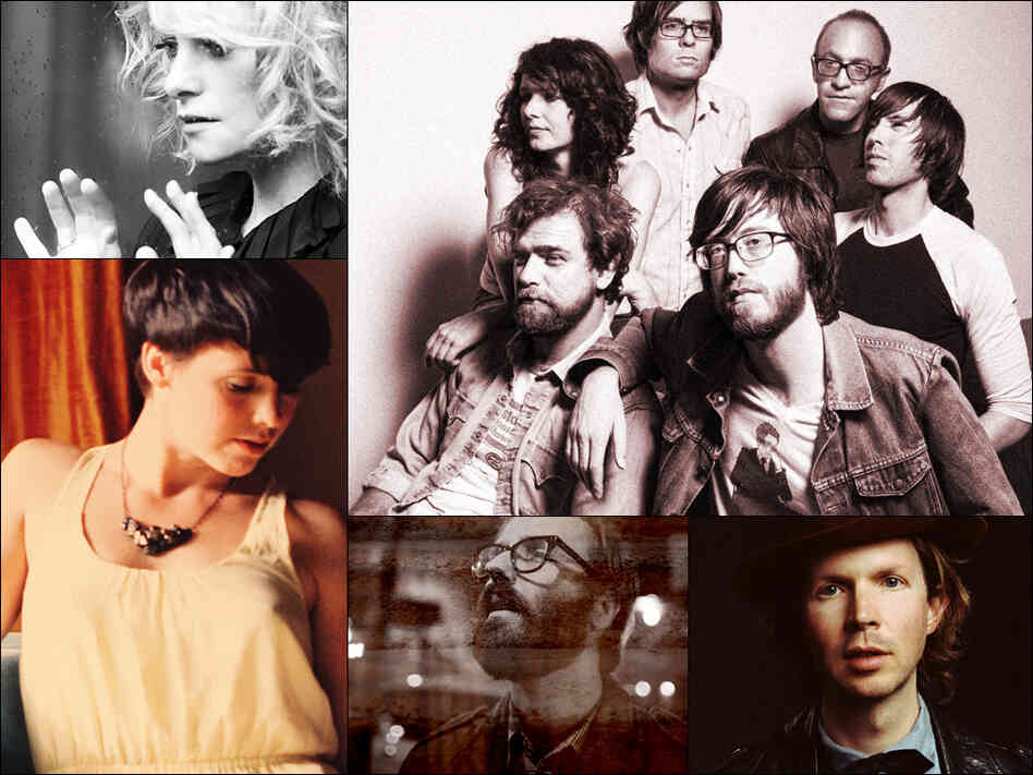 Clockwise from upper left: Goldfrapp, Okkervil River, Beck, Light Heat, Sarah Neufeld Clockwise from upper left: Goldfrapp, Okkervil River, Beck, Light Heat, Sarah Neufeld