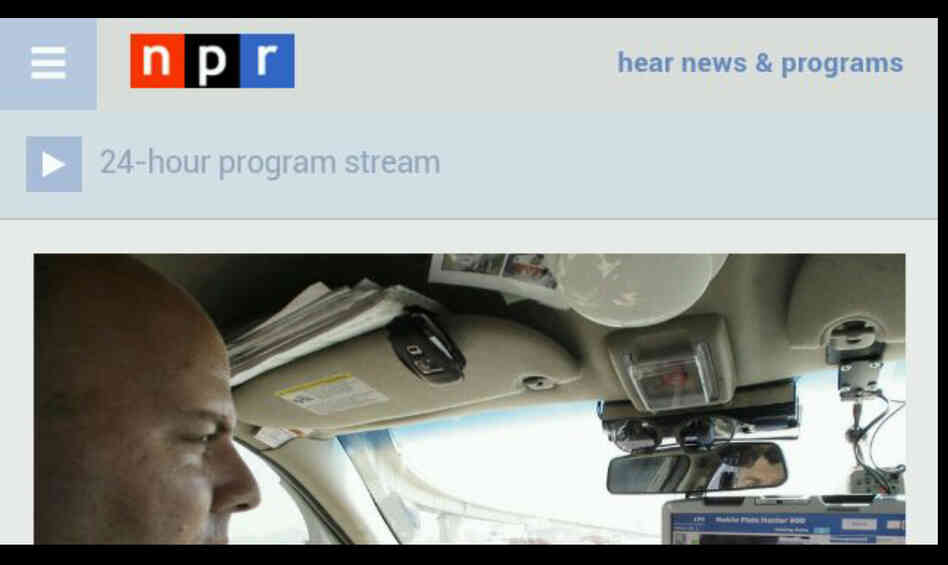 NPR's mobile homepage on Glass. NPR's mobile homepage on Glass.
