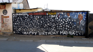 A wall dedicated to Mandela in the Alexandra Township in Johannesburg. It's near the place where Mandela rented a room when he first moved to Johannesburg in 1941.