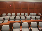 The jury box for the George Zimmerman trial in Sanford, Fla., on Monday. The jury box for the George Zimmerman trial in Sanford, Fla., on Monday.