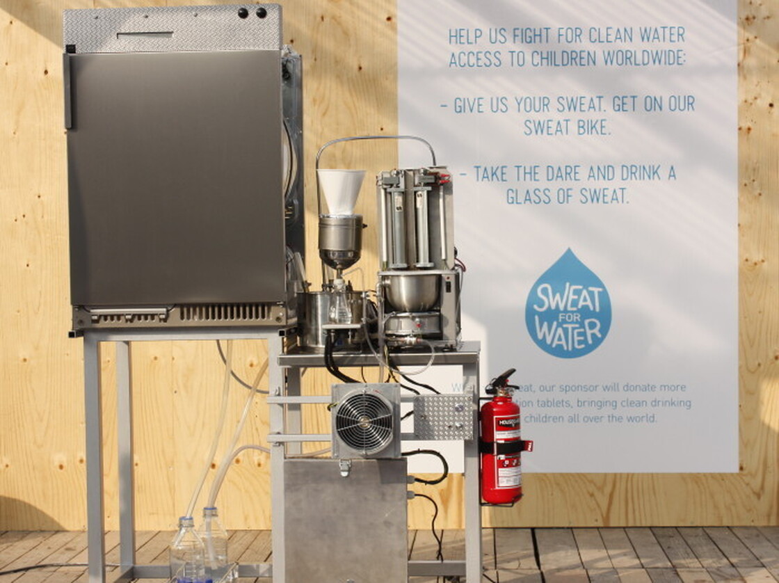 The Sweat Machine was unveiled as part of a UNICEF campaign promoting safe drinking water.
