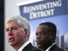 Michigan Gov. Rick Snyder (left) and Detroit's emergency manager Kevyn Orr address Detroit's bankruptcy filing at a news conference on Friday. Michigan Gov. Rick Snyder (left) and Detroit's emergency manager Kevyn Orr address Detroit's bankruptcy filing at a news conference on Friday.