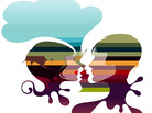 An abstract illustration showing two talking heads with a speech bubble overhead. An abstract illustration showing two talking heads with a speech bubble overhead.