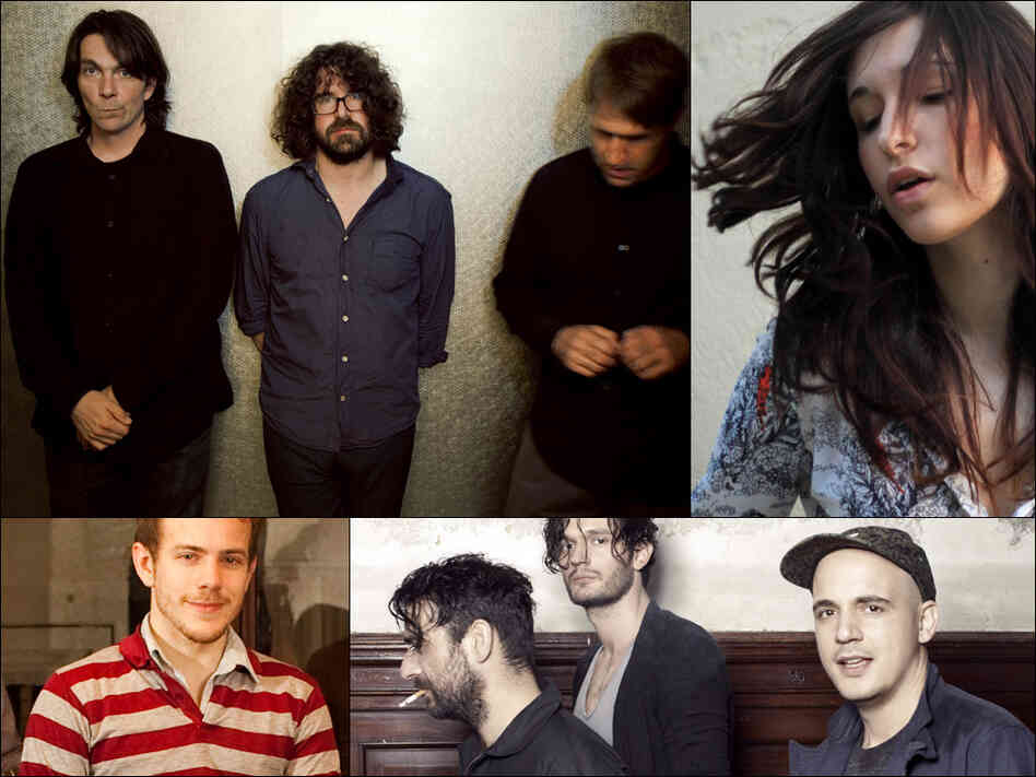Clockwise, from upper left: Sebadoh, Lucy Schwartz, Moderat and Kyle Morton of the band Typhoon Clockwise, from upper left: Sebadoh, Lucy Schwartz, Moderat and Kyle Morton of the band Typhoon