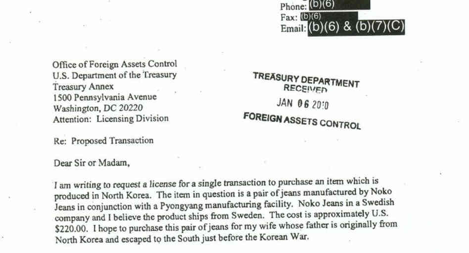 A request for a good from North Korea. A request for a good from North Korea.
