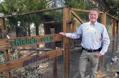 Community Food Bank of Southern Arizona President and CEO Bill Carnegie says the food bank uses this area to teach clients how to raise chickens. Community Food Bank of Southern Arizona President and CEO Bill Carnegie says the food bank uses this area to teach clients how to raise chickens.